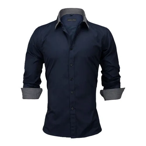 Men's British Style Button Up - Slim Fit - L/S - Cotton