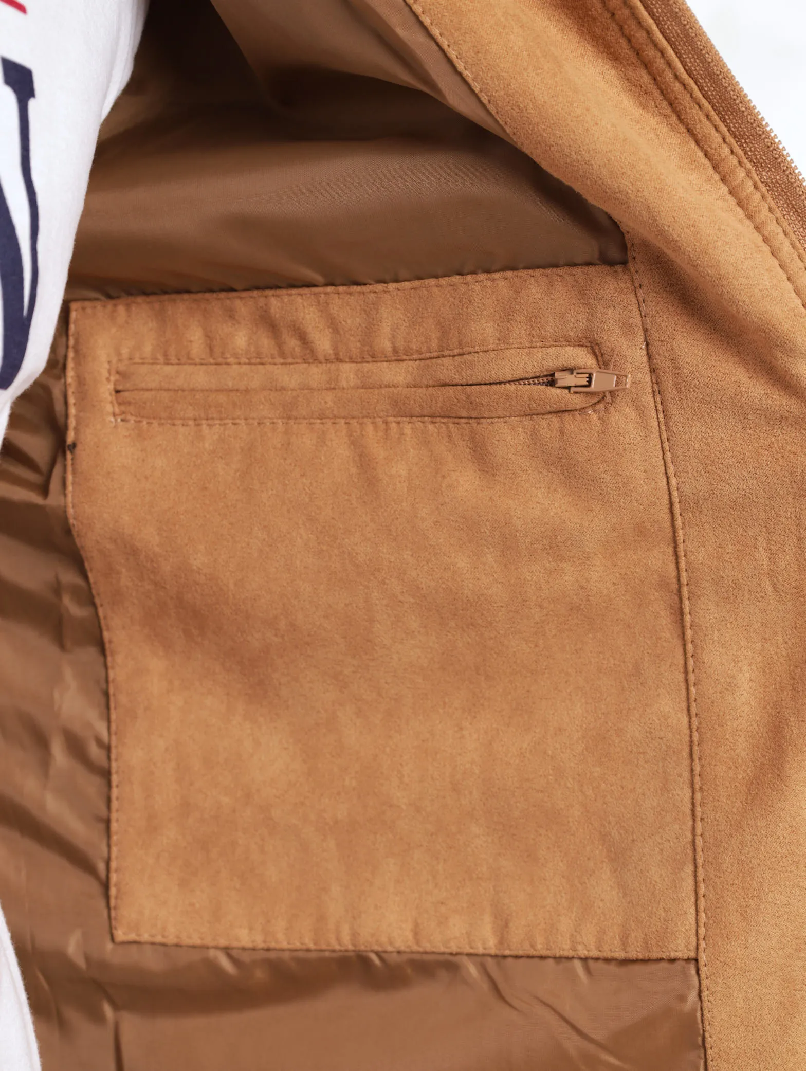Men's Mock Suede Utility Shacket - Camel