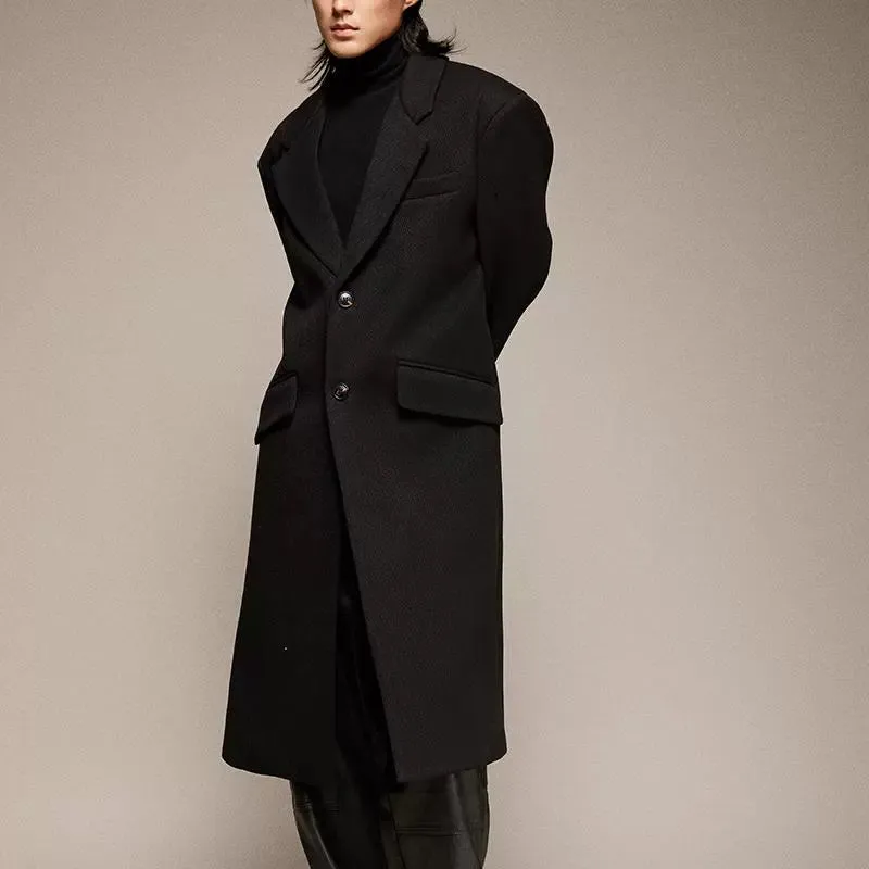 Men's Retro Long Wool Coat