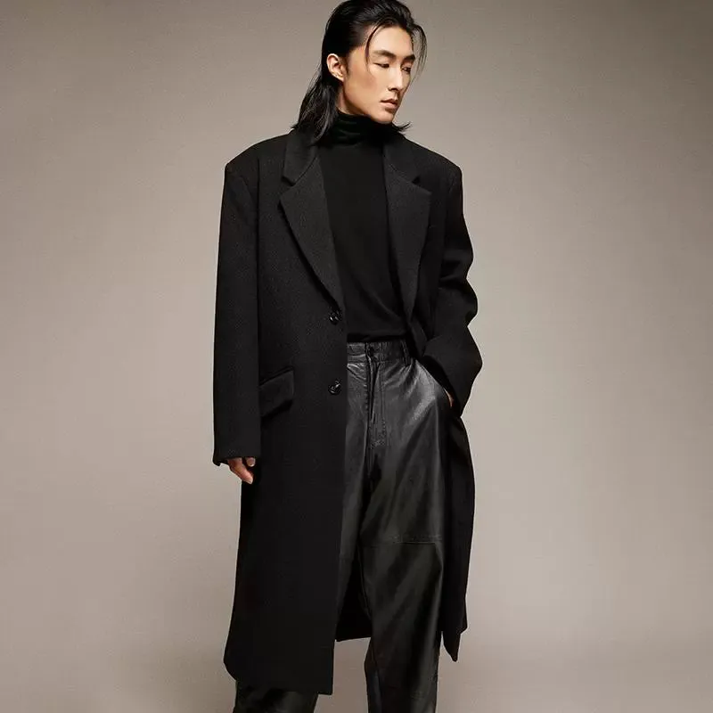 Men's Retro Long Wool Coat