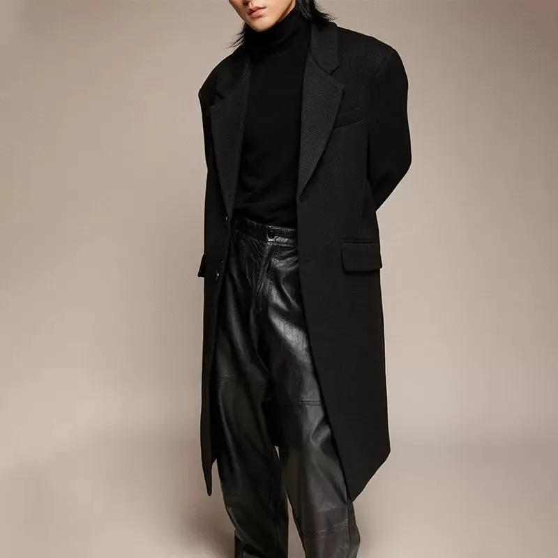 Men's Retro Long Wool Coat