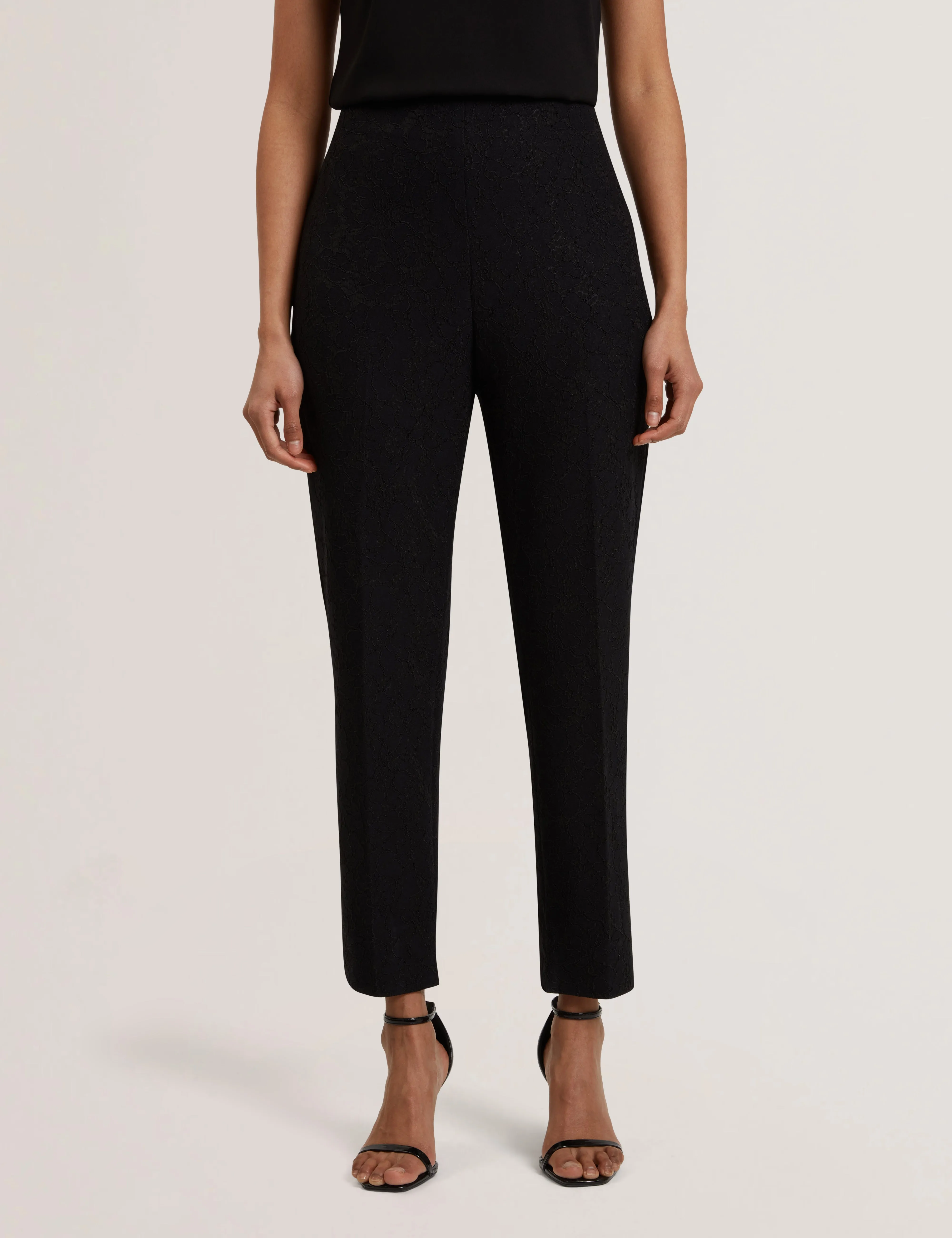 Meriot Bonded Lace Slim Trouser Black