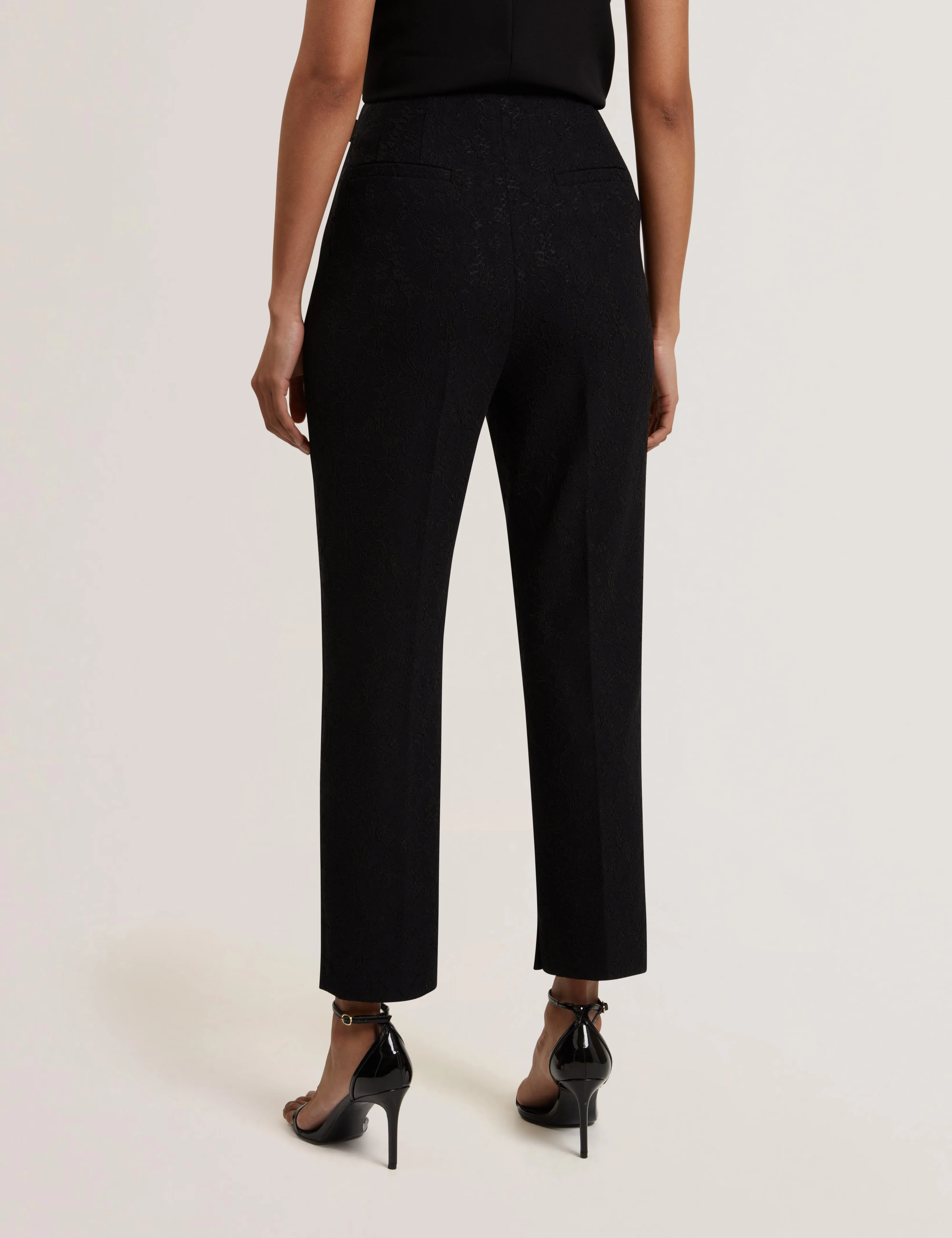 Meriot Bonded Lace Slim Trouser Black