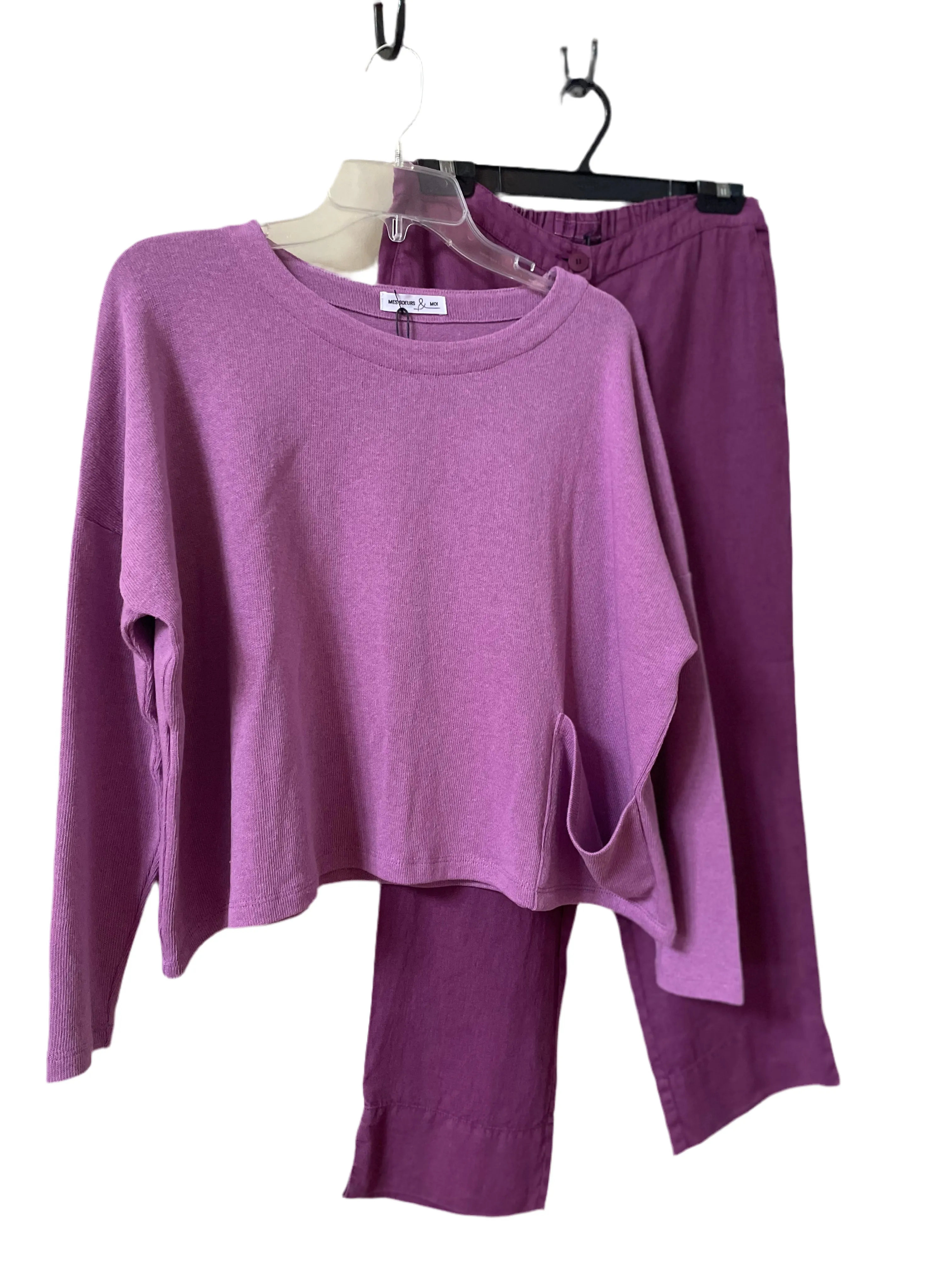 Mes Soeurs et Moi Aiglon Aubergine Linen Crop Pant
