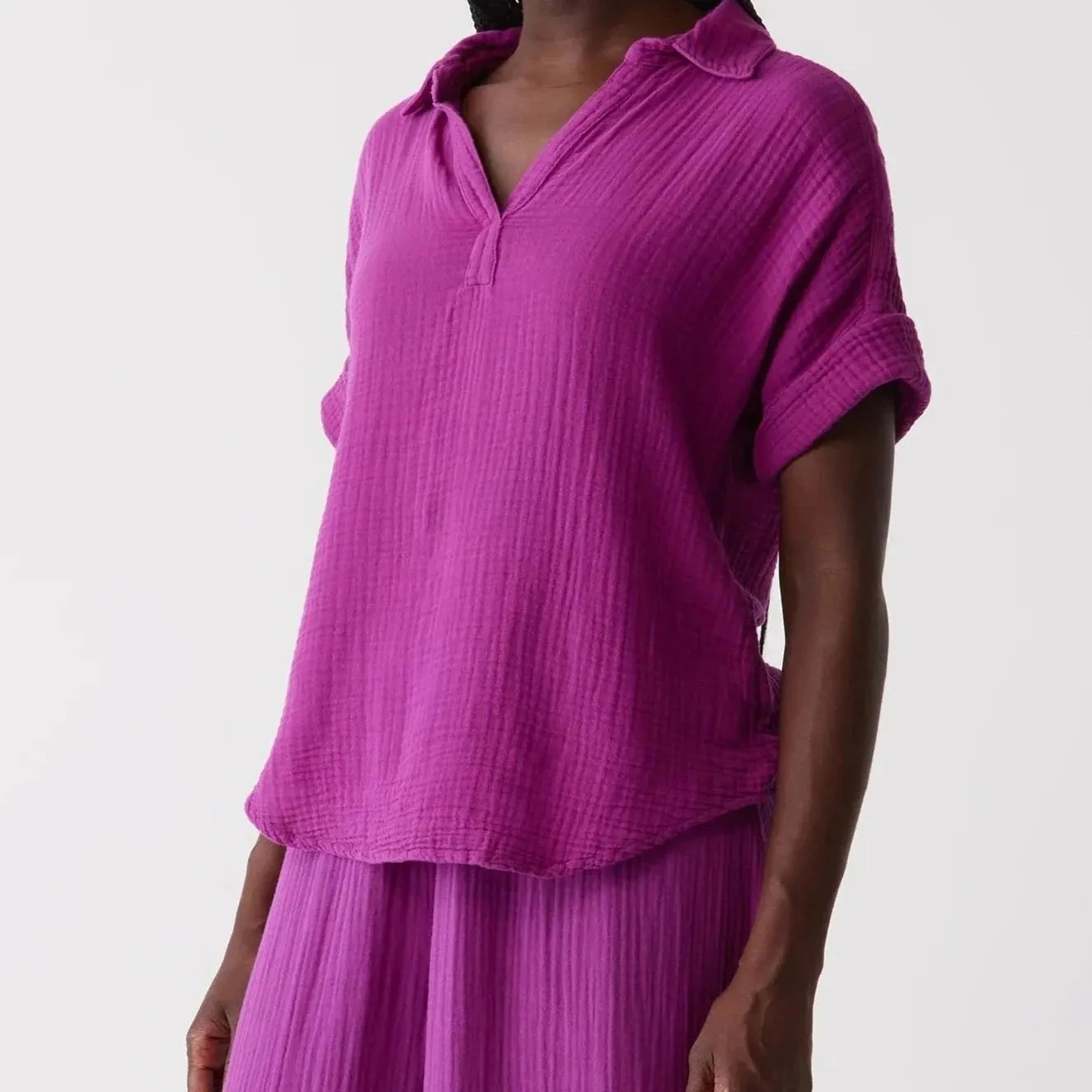 Michael Stars Gigi Gauze Popover Top Final Sale