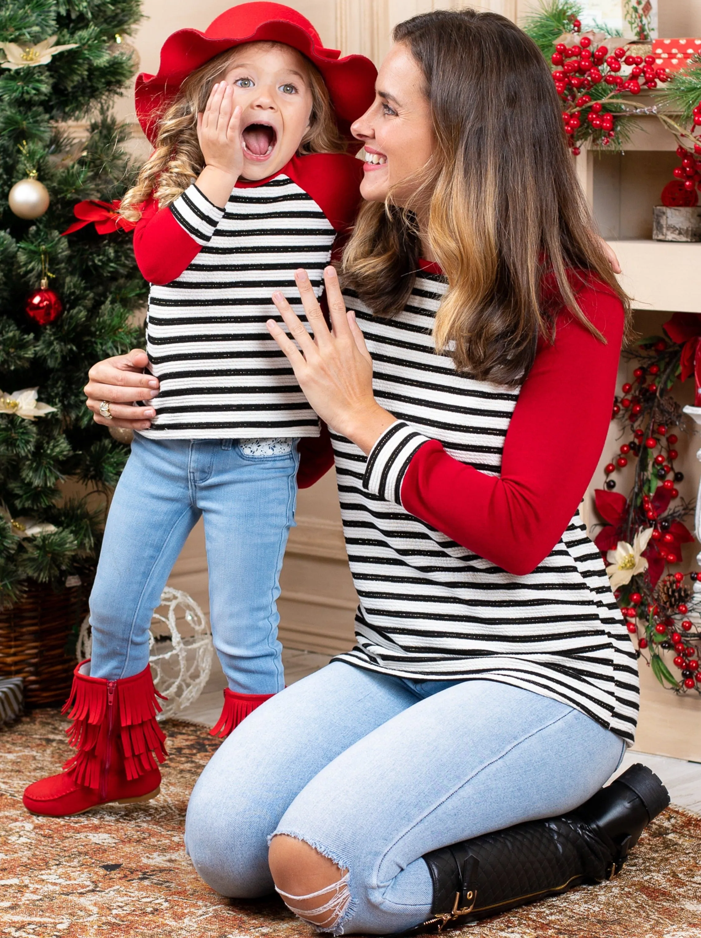 Mommy and Me Striped Like Mama Raglan Top