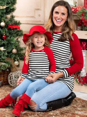 Mommy and Me Striped Like Mama Raglan Top