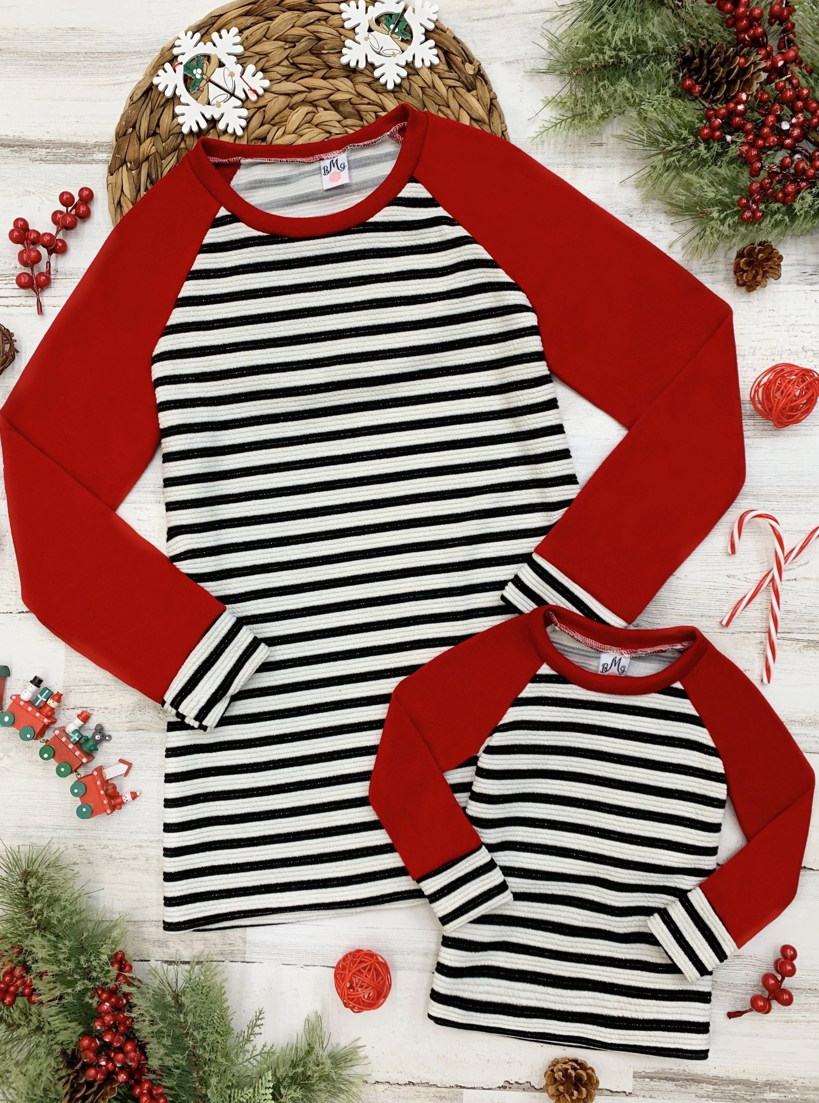 Mommy and Me Striped Like Mama Raglan Top