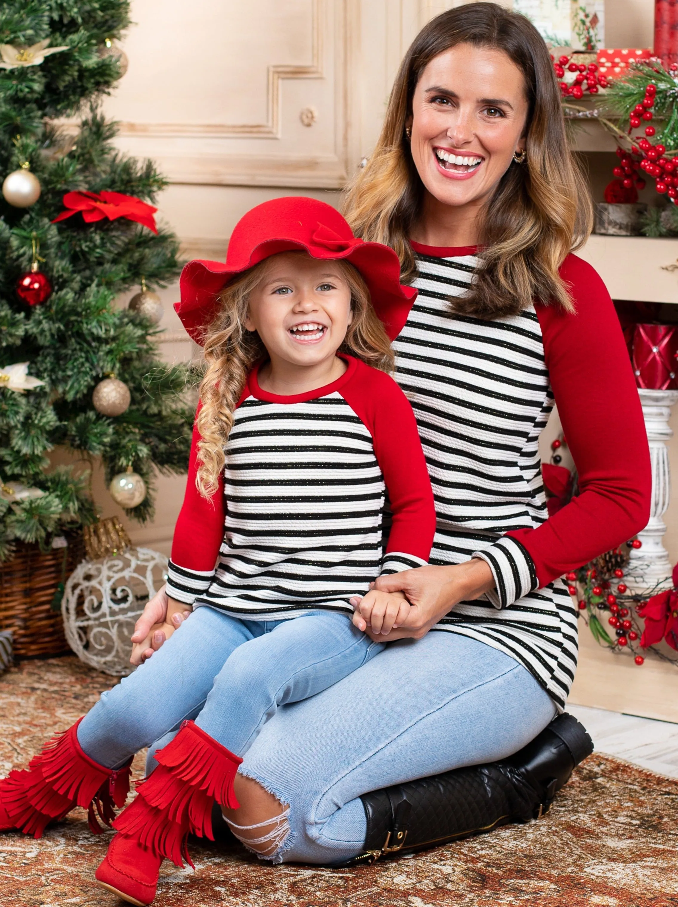 Mommy and Me Striped Like Mama Raglan Top