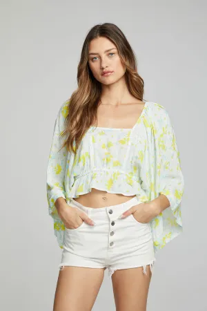 Monarch Crop Top Daisy Floral Print