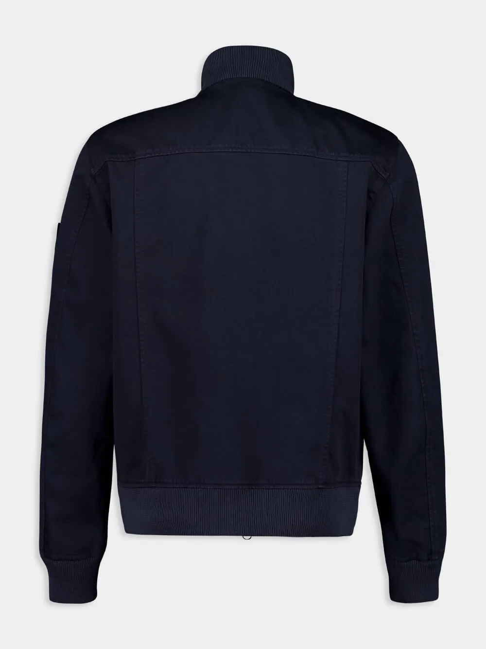 Navy Blue Cotton Bomber Jacket