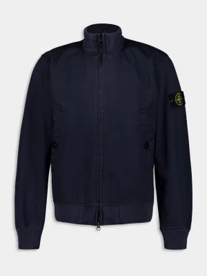 Navy Blue Cotton Bomber Jacket
