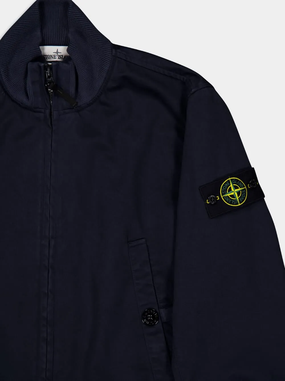 Navy Blue Cotton Bomber Jacket