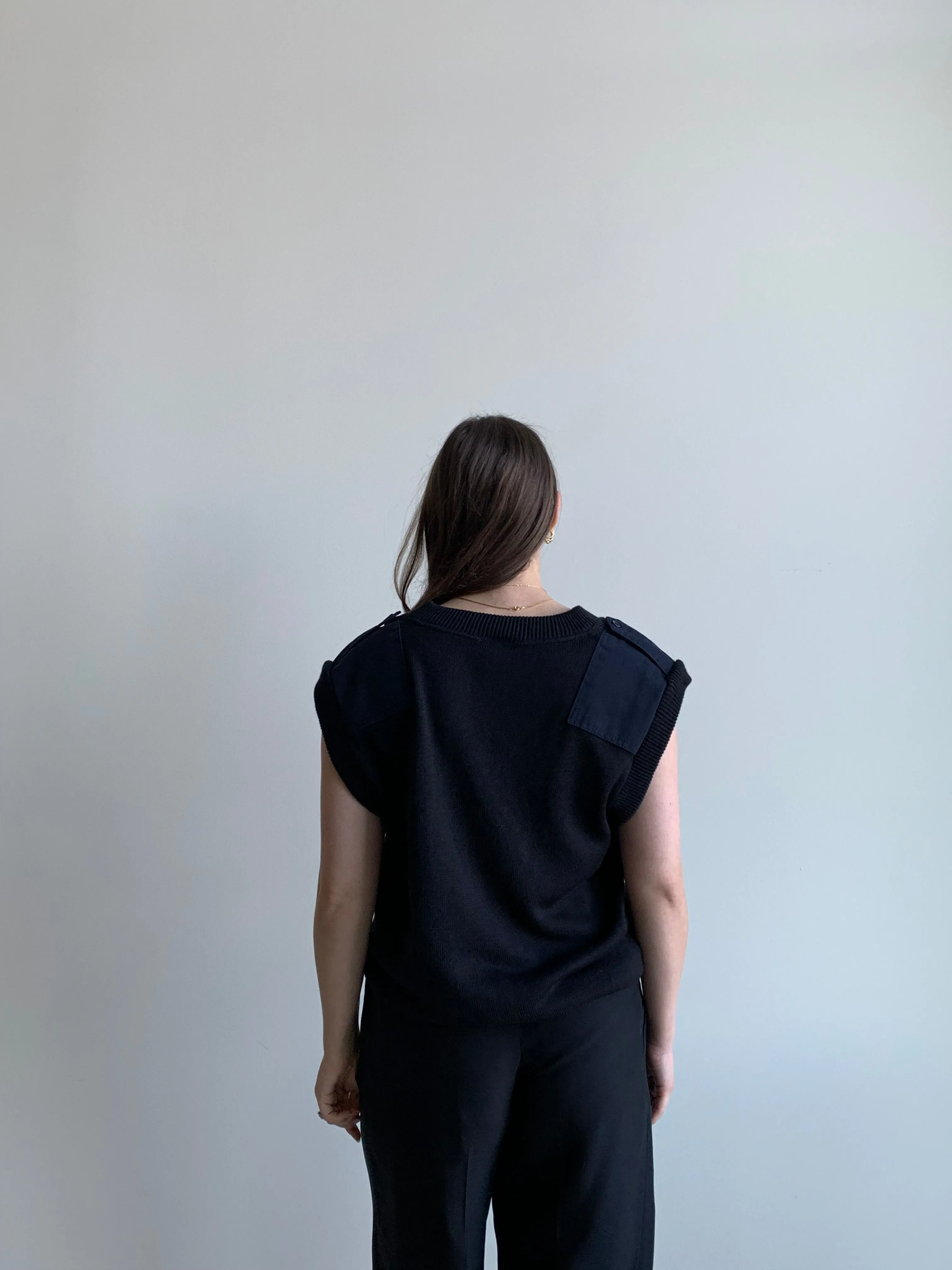 navy utilitarian sweater vest
