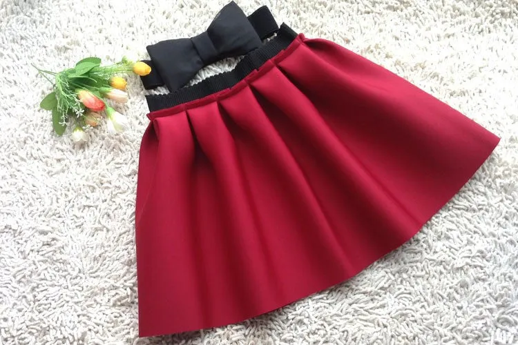 Neoprene space cotton elastic force high waist skirts pleated skirt women tutu skirt casual