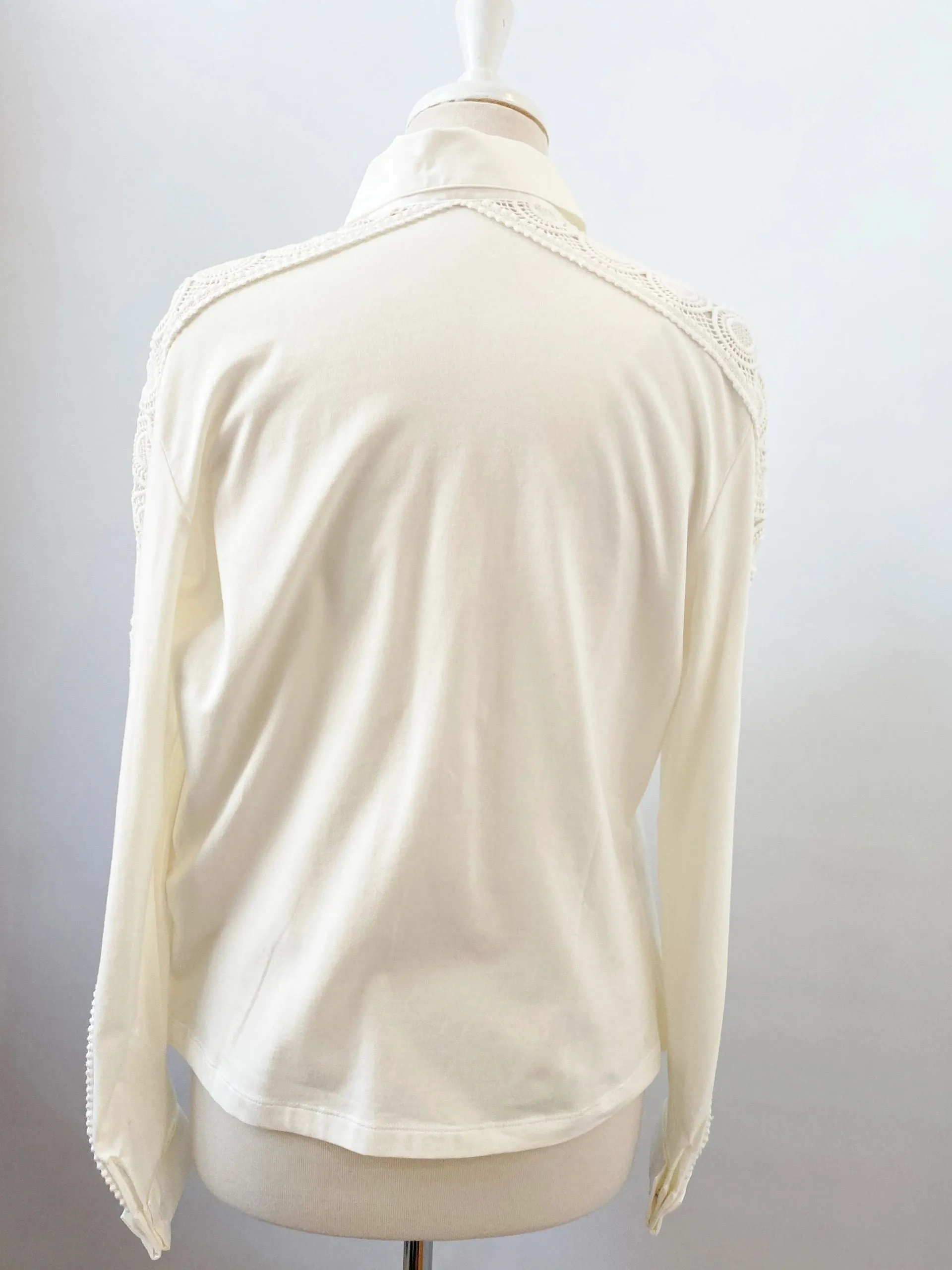 NEW Anne Fontaine Lace Sleeve Blouse Size 12