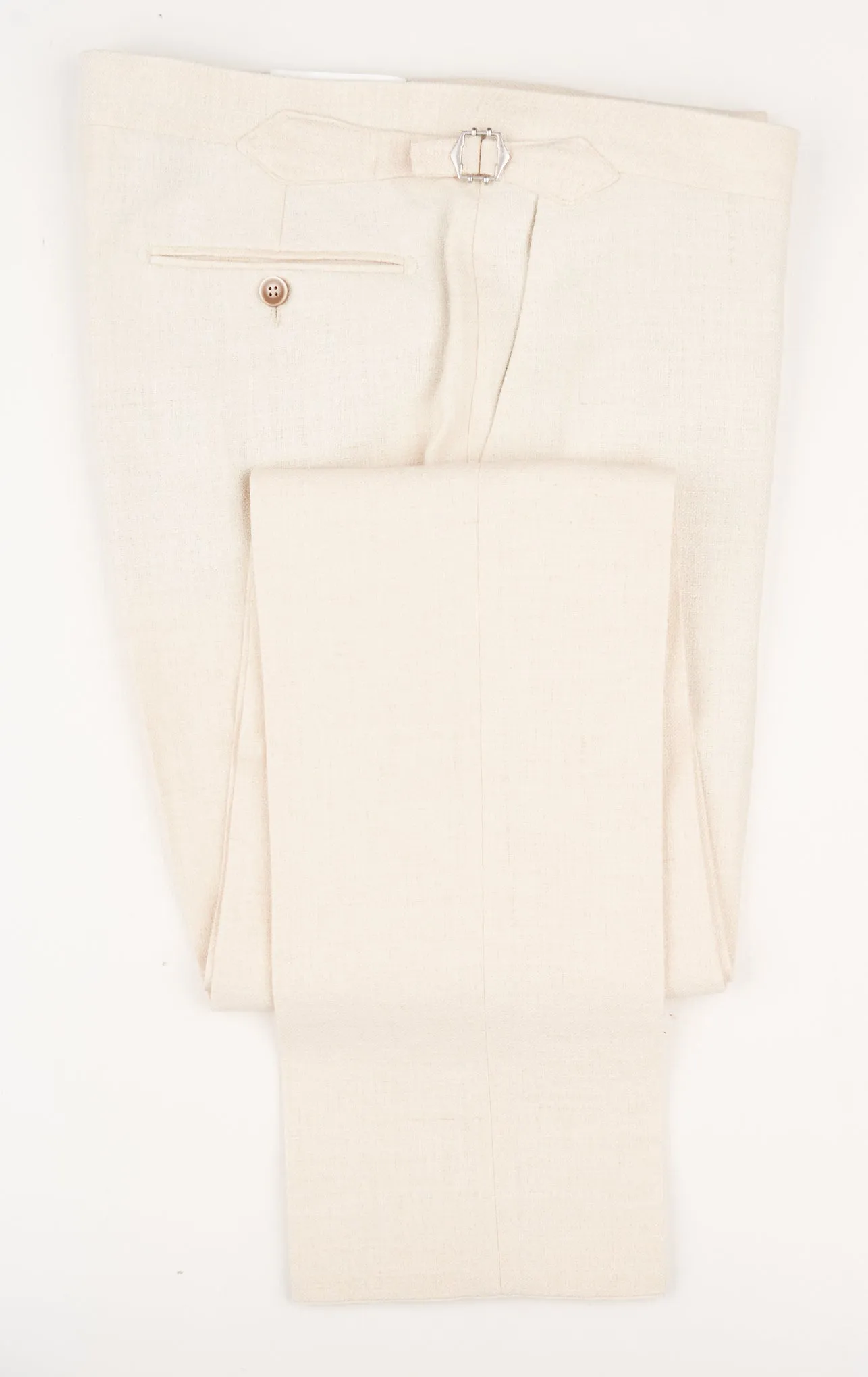 New Suitsupply Havana Off White Silk and Linen 3 Piece DB Ferla Suit - Size 42L