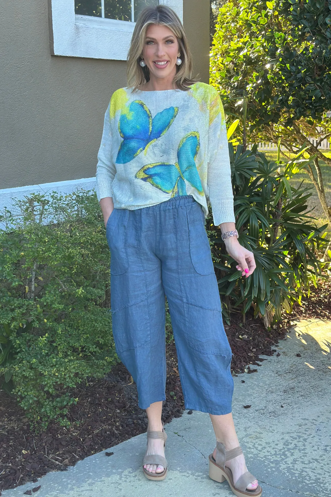 No Spring Skips Its Turn Barrel Linen Pants