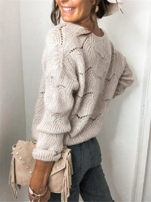 Openwork Button Up Long Sleeve Sweater (3 Colors)
