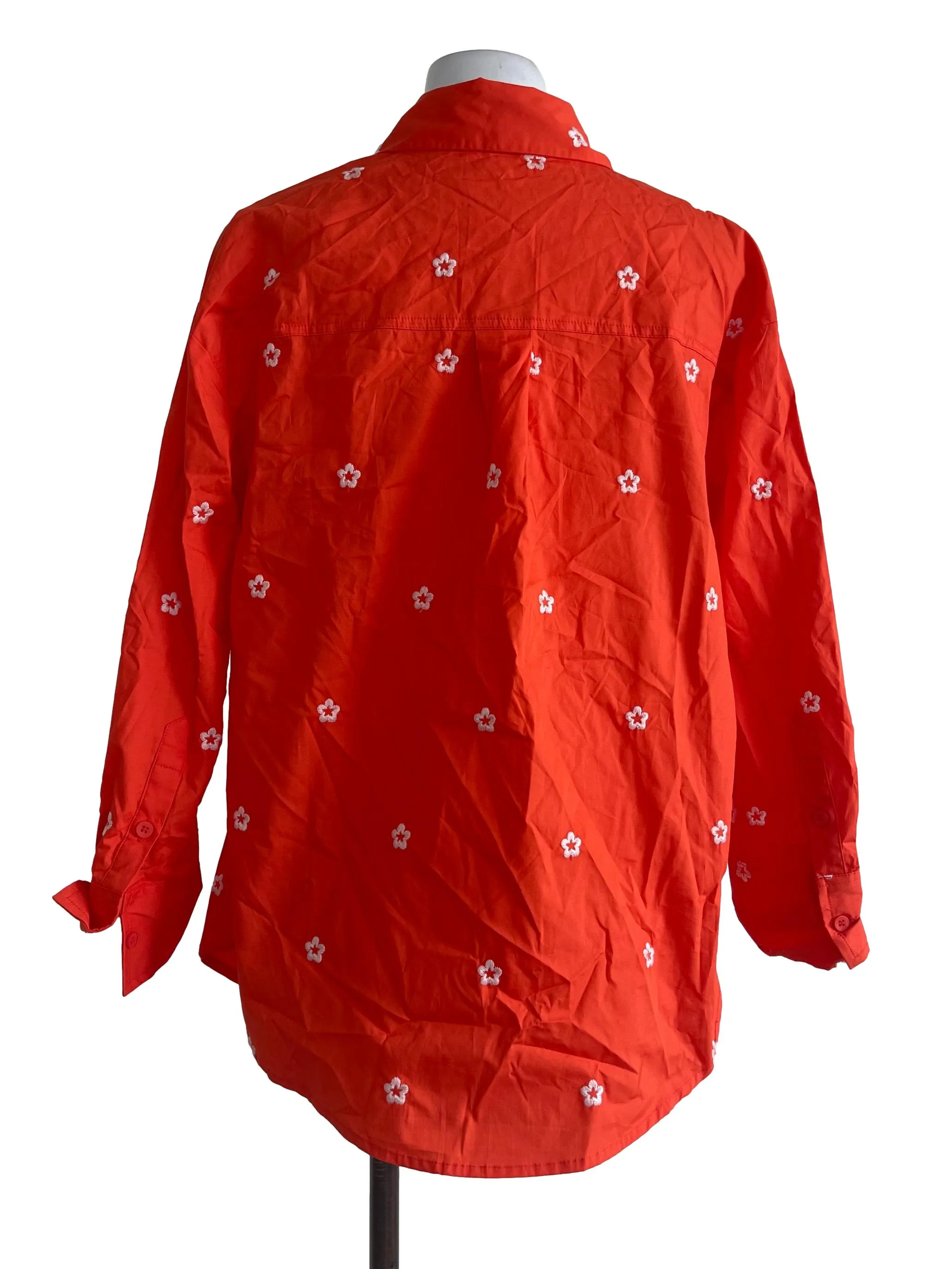 Orange Small Flower Blouse