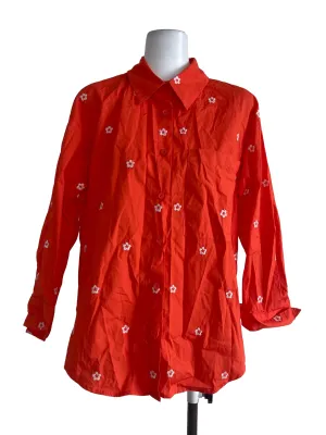 Orange Small Flower Blouse