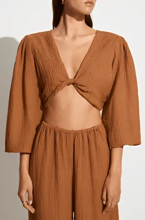 PALMERA Crinkle Top | Caramel
