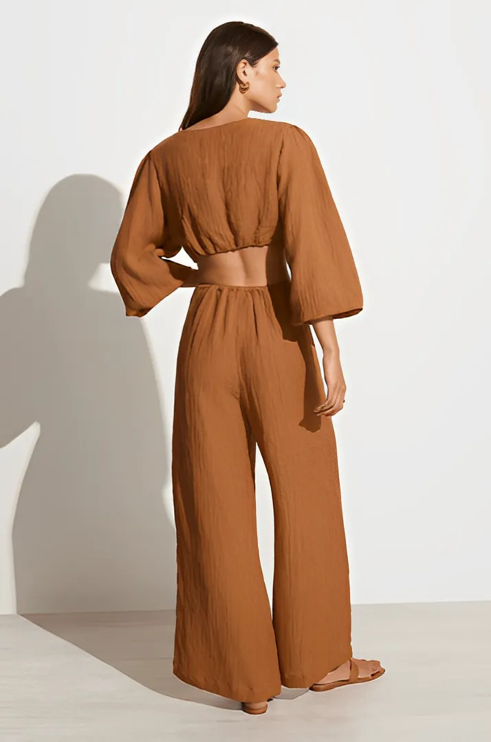 PALMERA Crinkle Top | Caramel