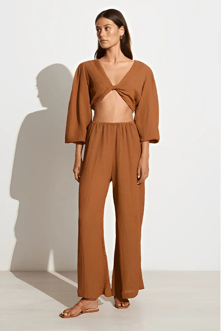 PALMERA Crinkle Top | Caramel