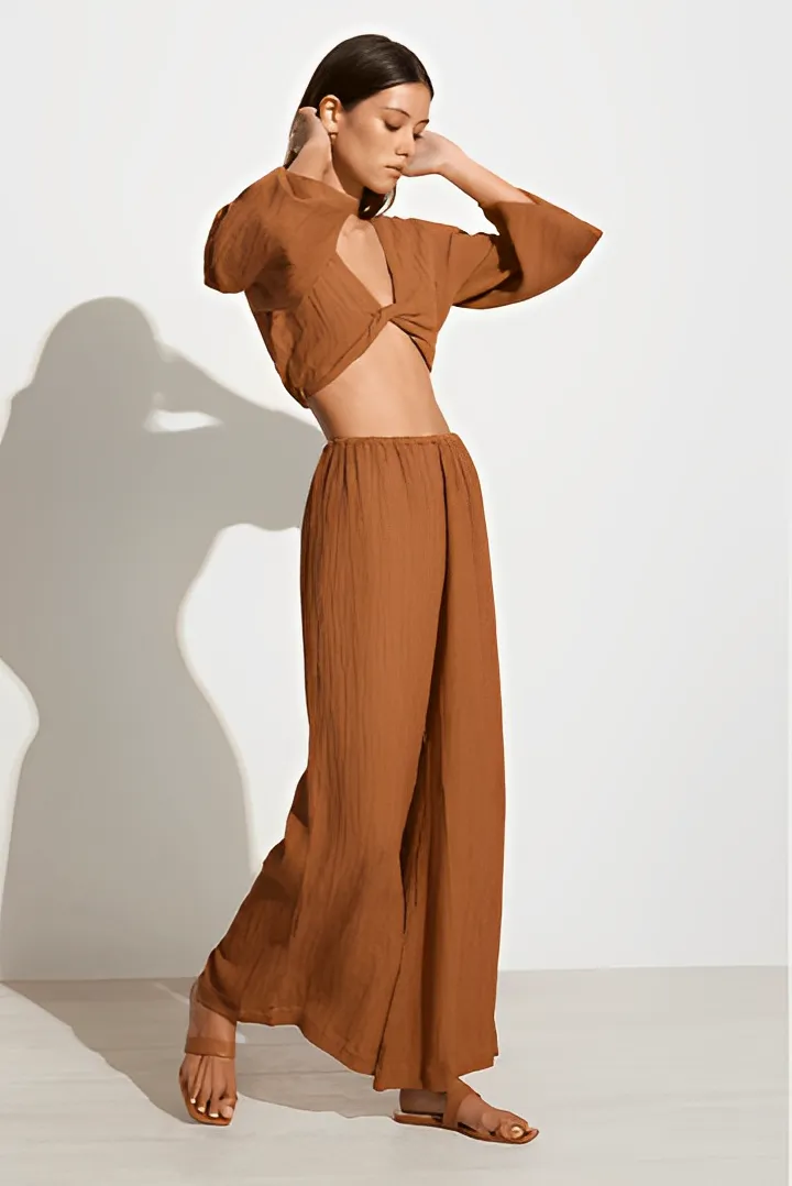 PALMERA Crinkle Top | Caramel