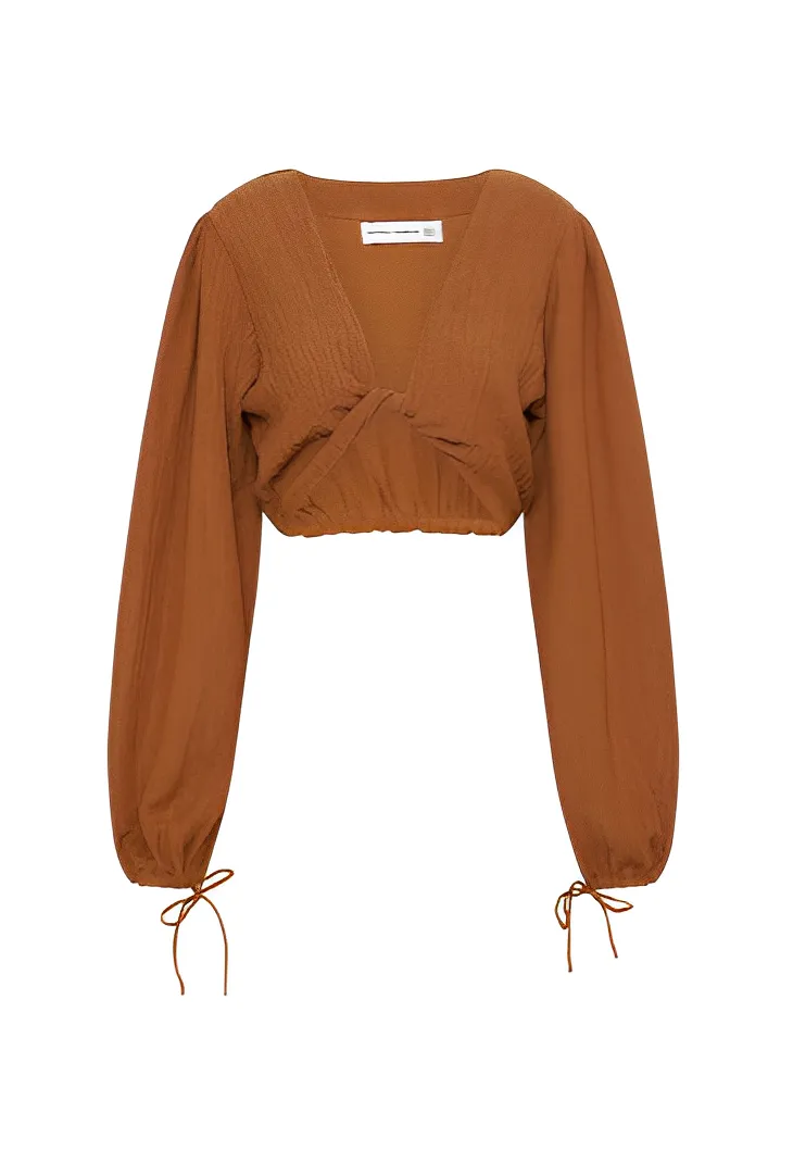 PALMERA Crinkle Top | Caramel