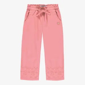 Pantalon rose avec broderies anglaises, enfant || Pink pants with broderies anglaises, child