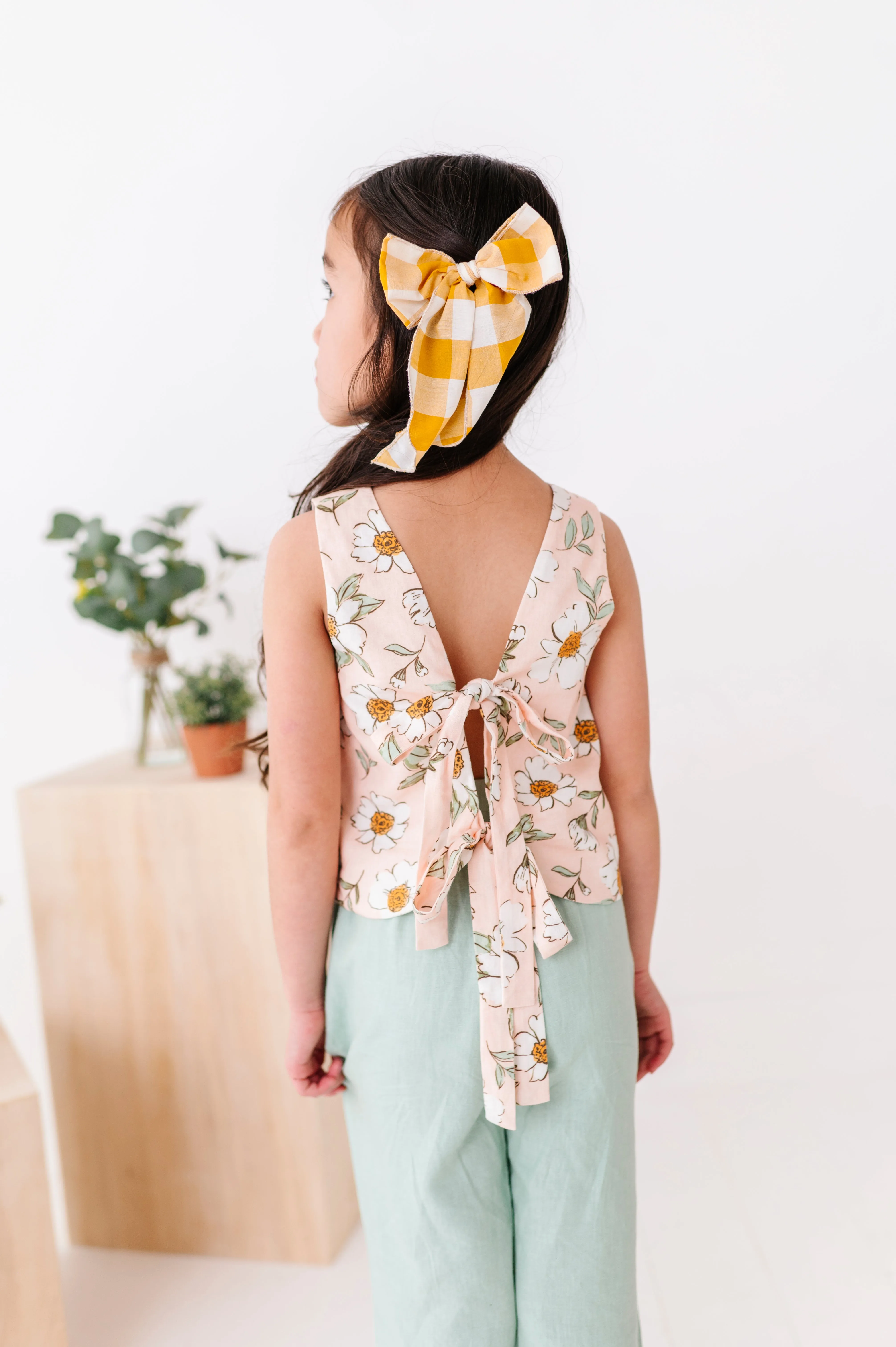 Peachy Peonies | Tie-Back   Crop Pants Set