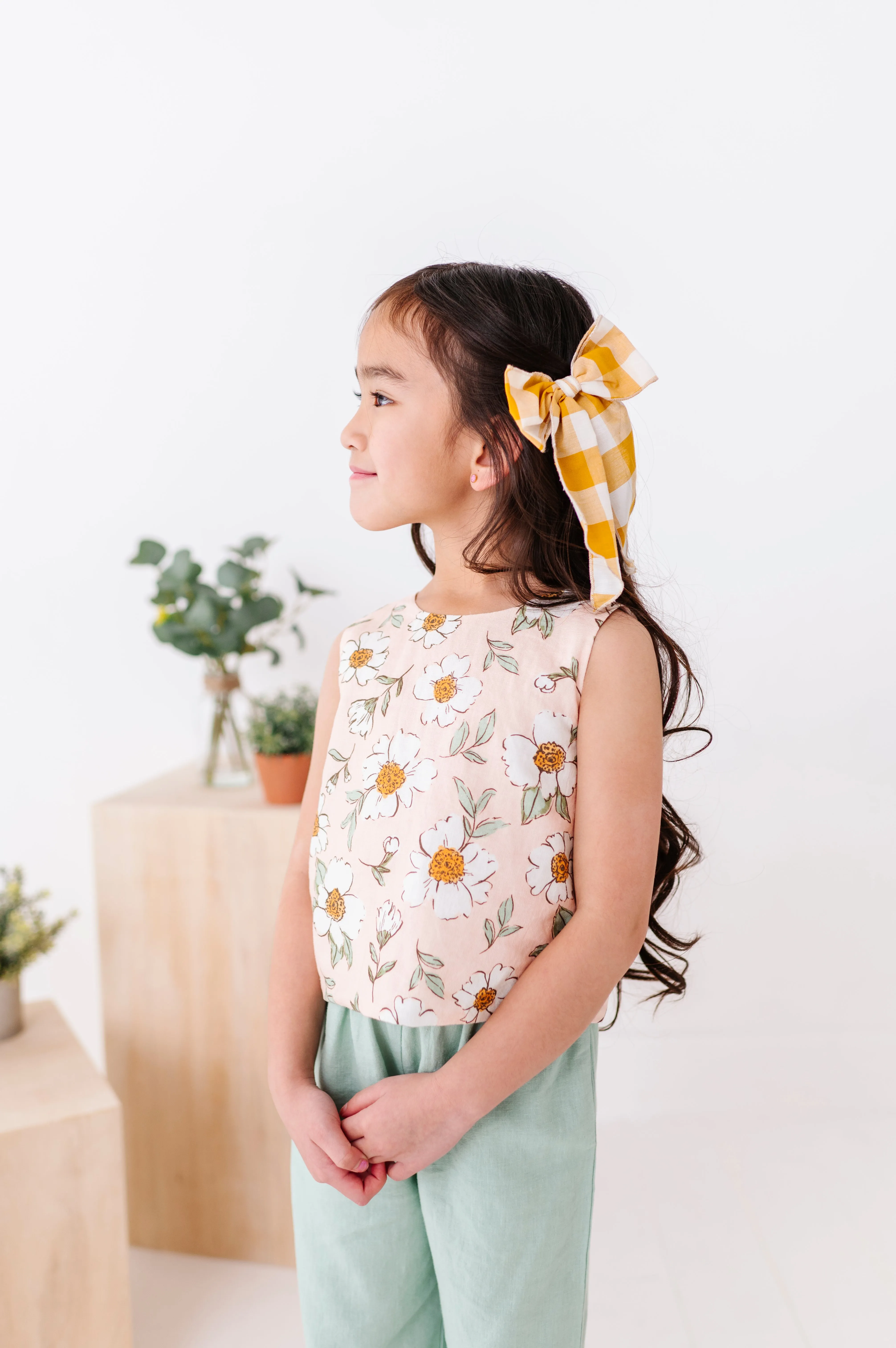 Peachy Peonies | Tie-Back   Crop Pants Set