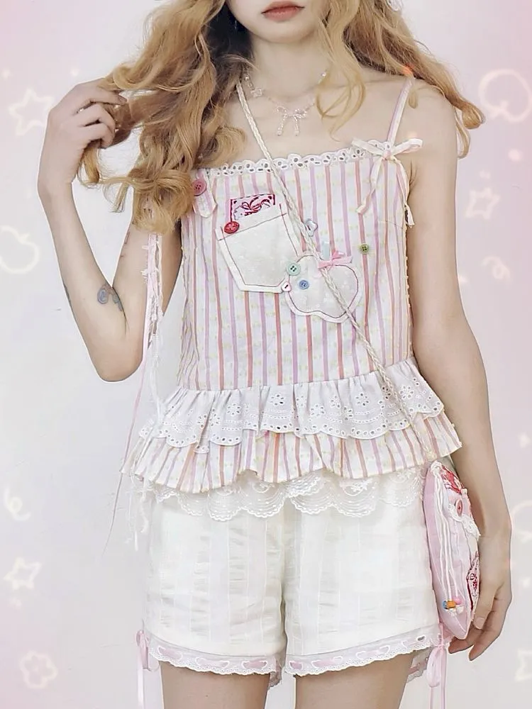 Peplum Lace Camisole Tank【s0000012364】