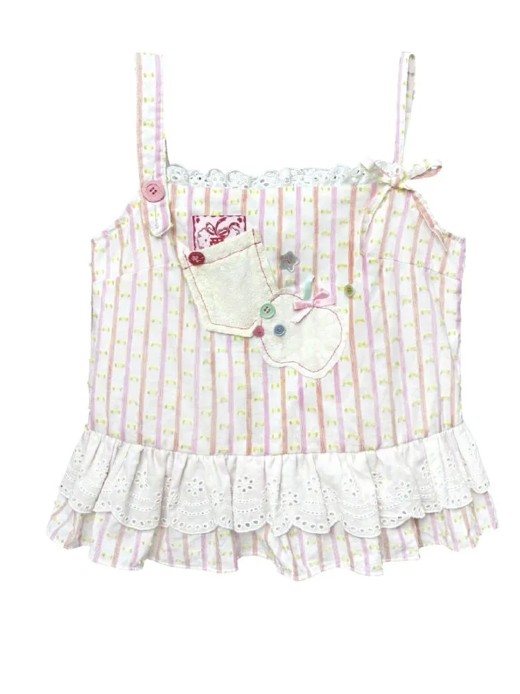Peplum Lace Camisole Tank【s0000012364】