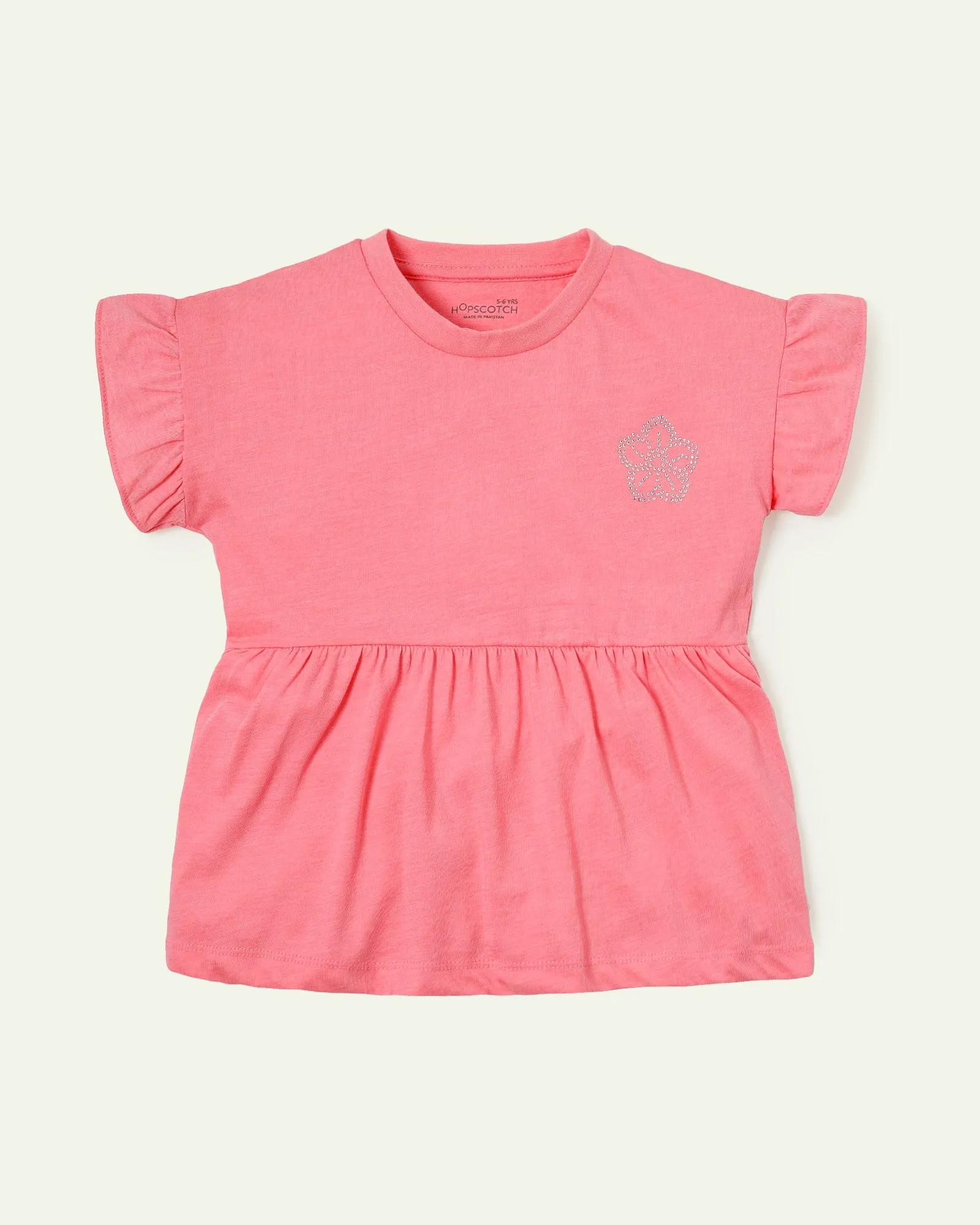 Pink Cropped Peplum Top