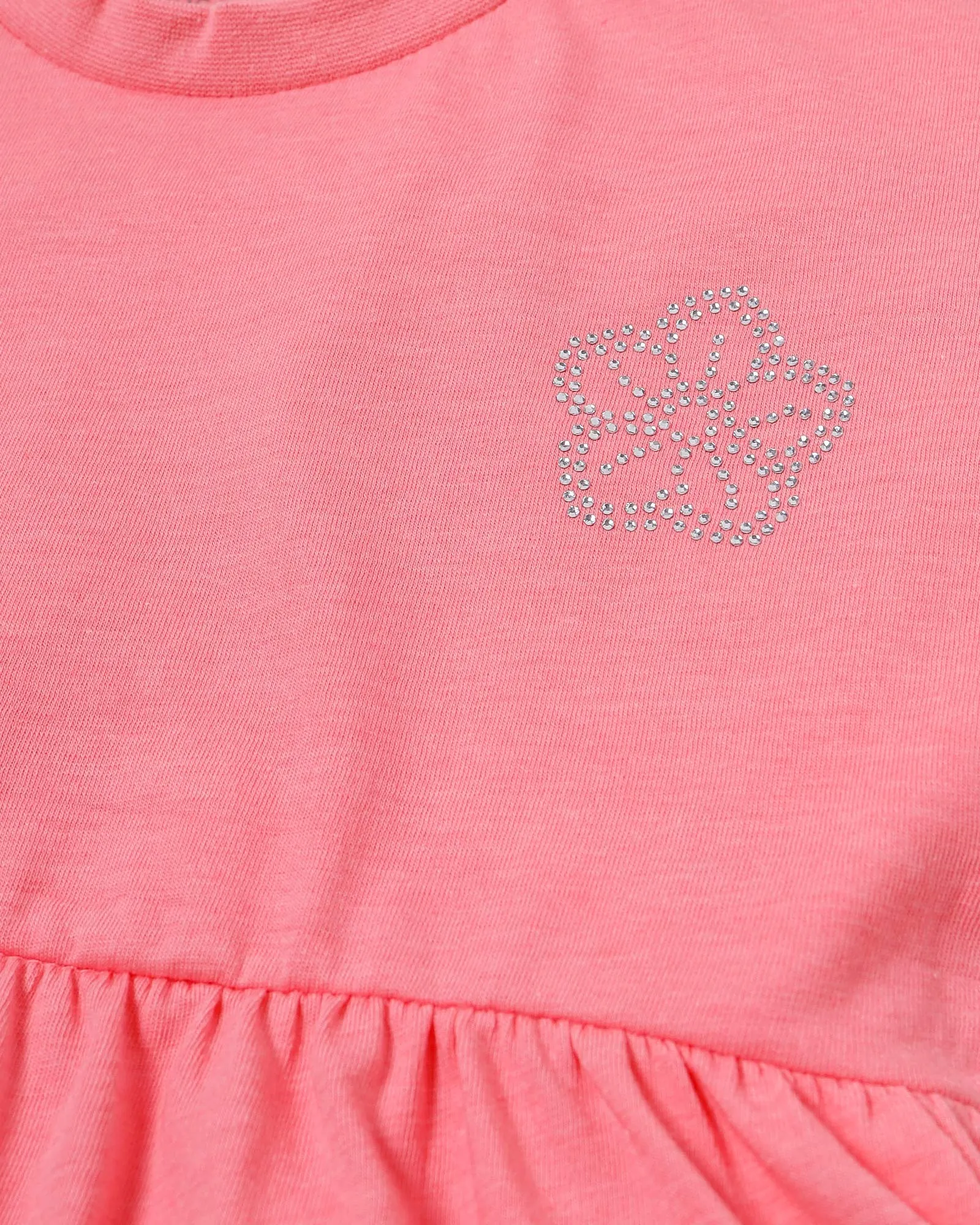 Pink Cropped Peplum Top