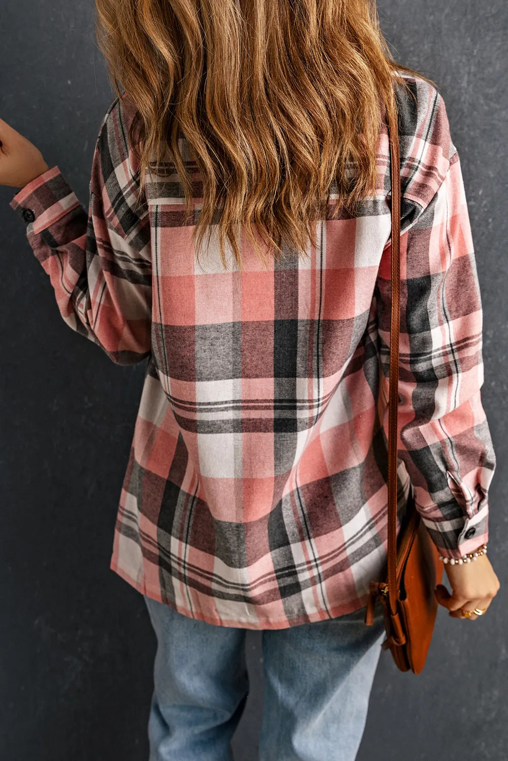 Plaid Button Up Patch Pocket Shirt Shacket