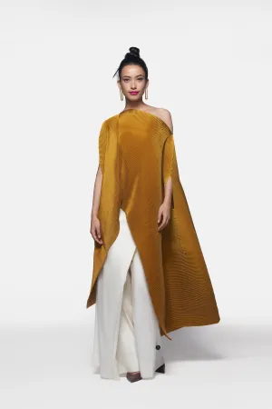 Pleated Long Poncho