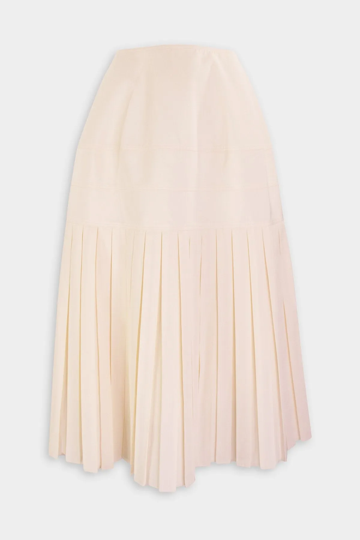 Pleated Midi Skirt in Cream
