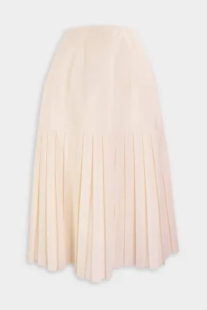 Pleated Midi Skirt in Cream