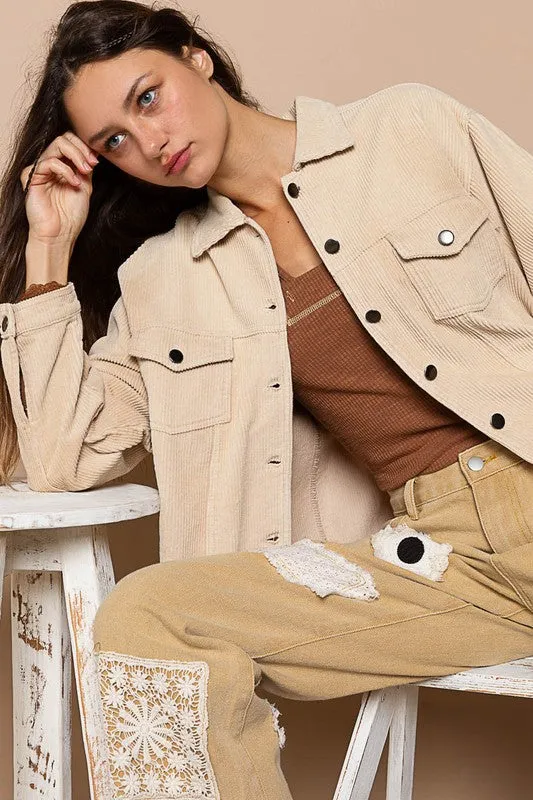 POL Oversized ribbed shacket