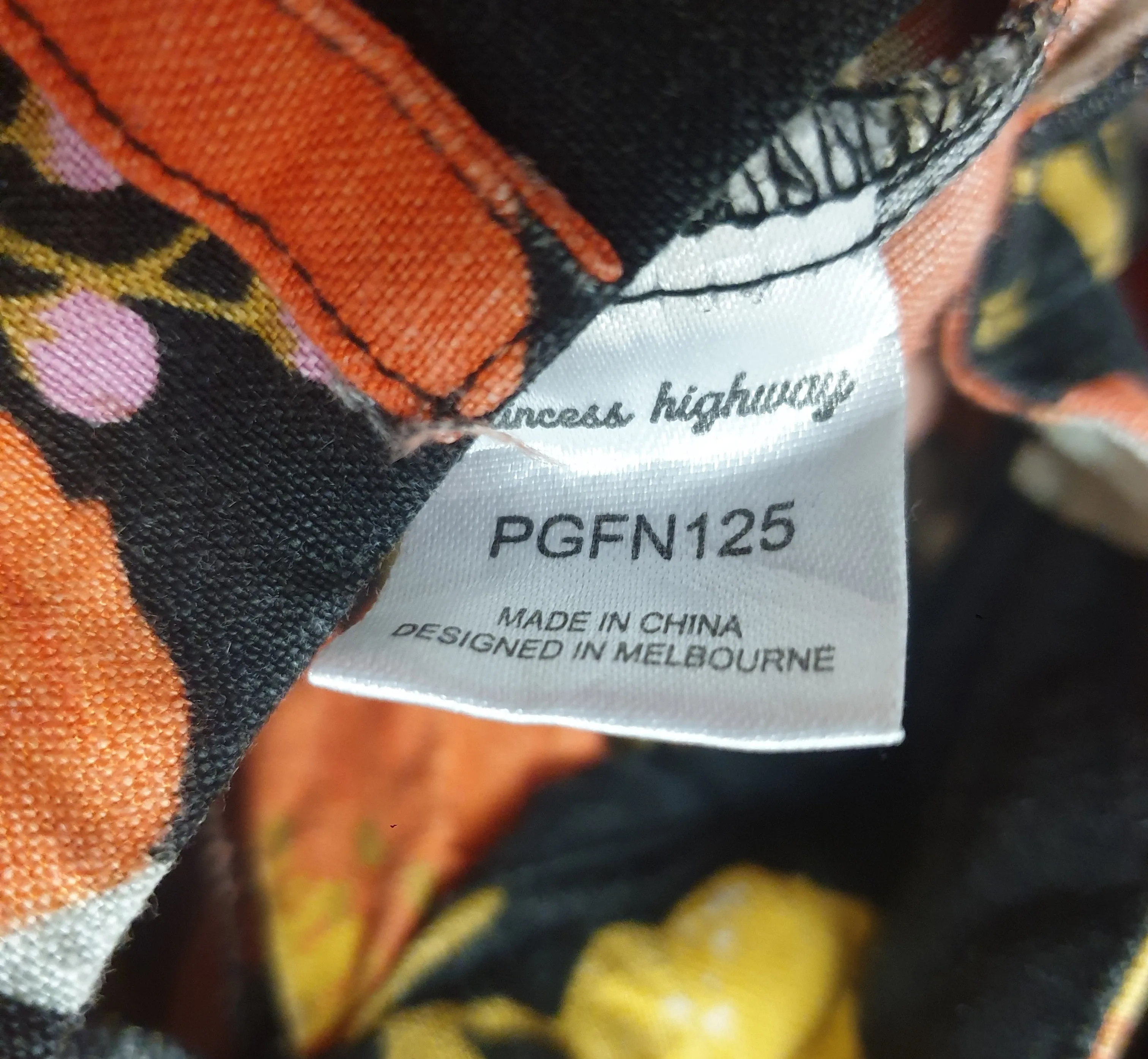 Princess Highway orange flower print wide leg linen mix pants size 8