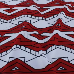 Printed Mini Matt Red Ndebele Fabric 150cm