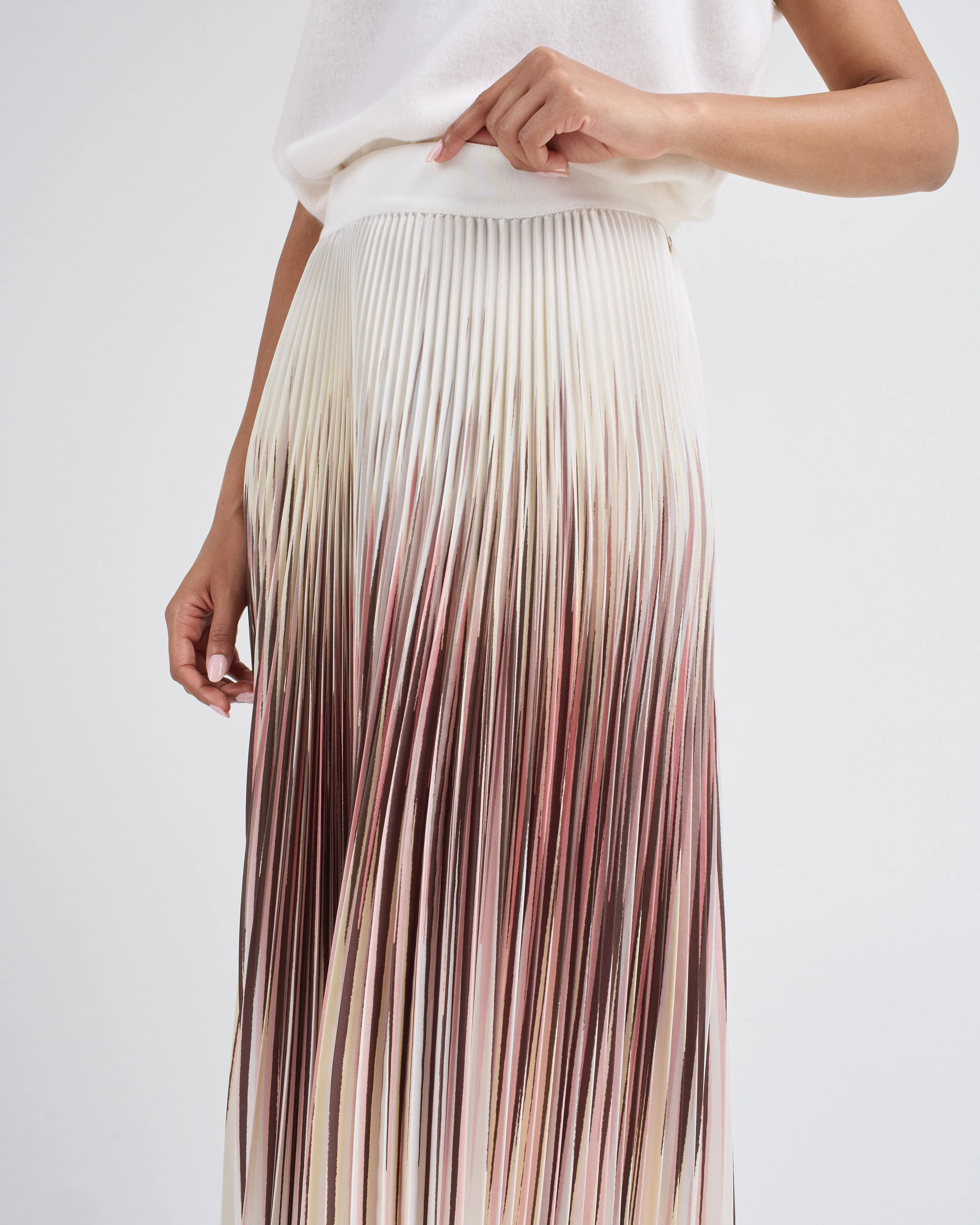 printed pleated skirt