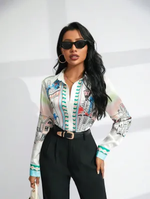 Privé Street View Print Button Up Shirt