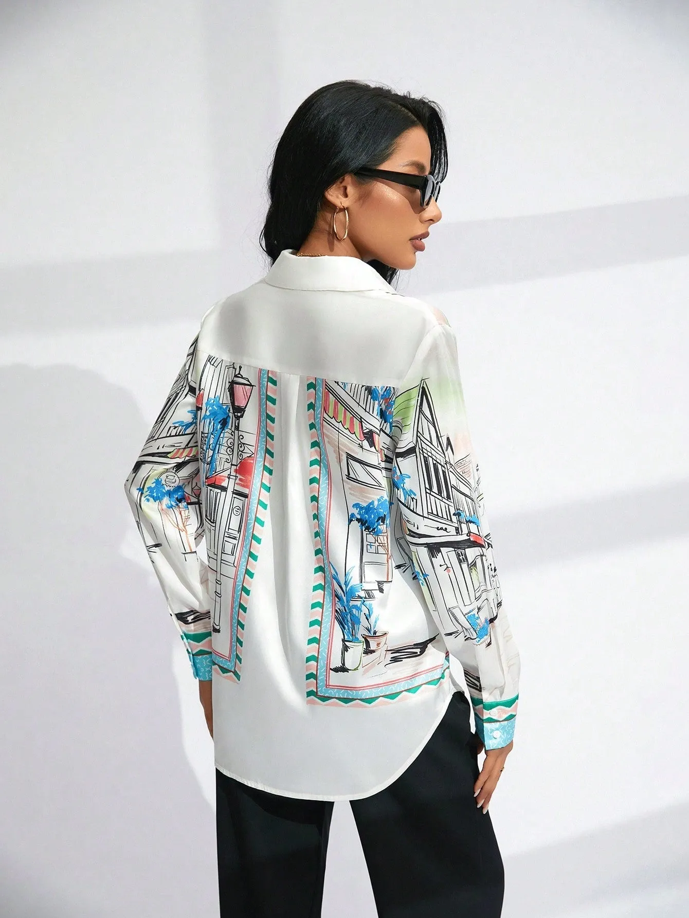 Privé Street View Print Button Up Shirt