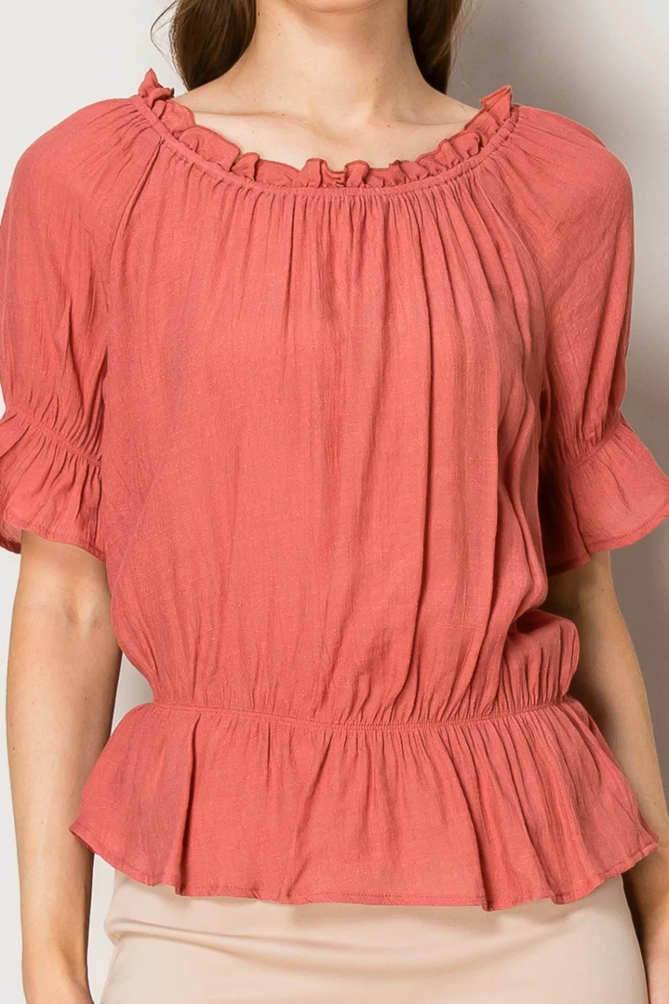 PUPLUM PEASANT BABY RUFFLE BLOUSE