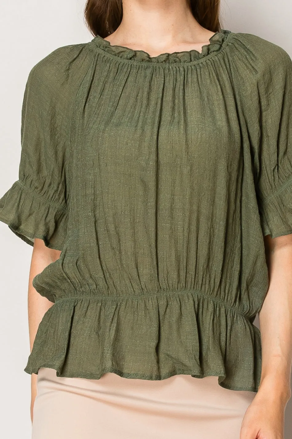 PUPLUM PEASANT BABY RUFFLE BLOUSE