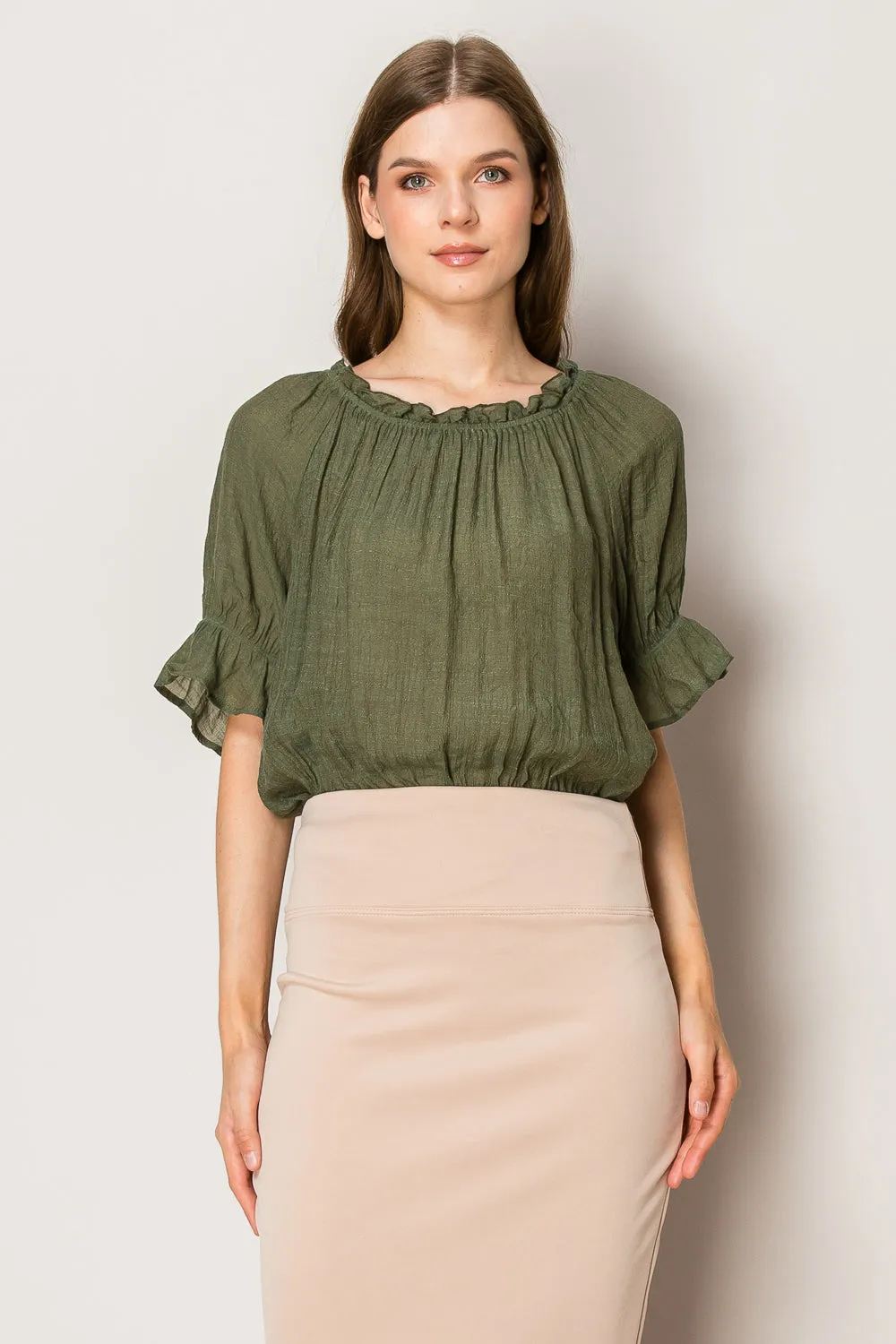 PUPLUM PEASANT BABY RUFFLE BLOUSE